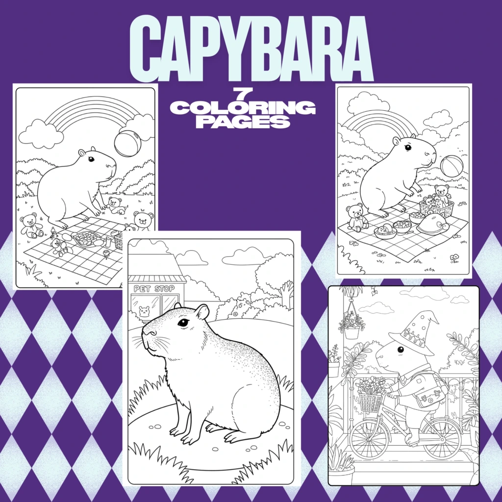 Capybara Coloring Pages Free