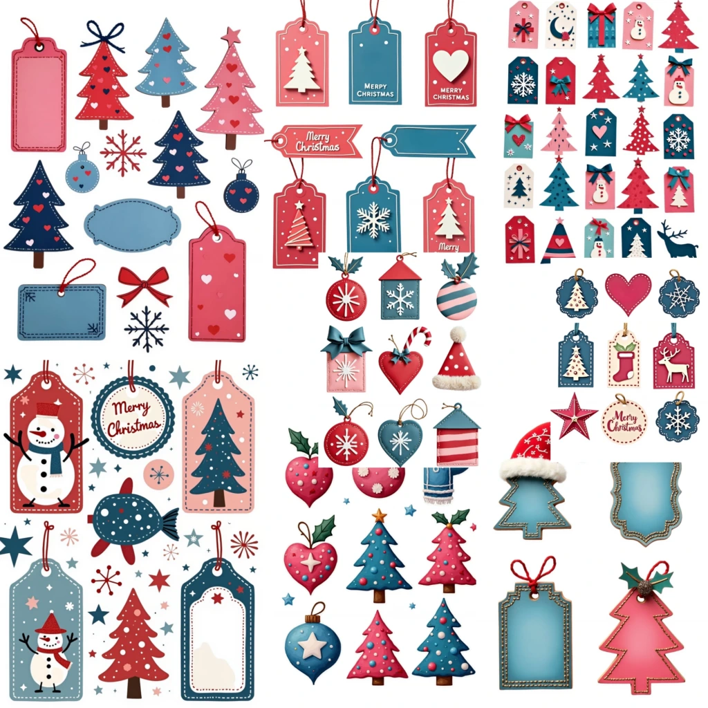 Christmas Fussy Cuts Junk Journal Teal Artboard 4