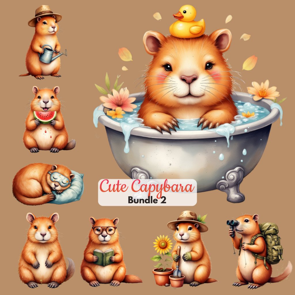 Cute Capybara clipart 1