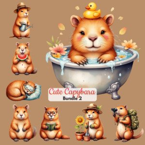 Cute Capybara clipart 1