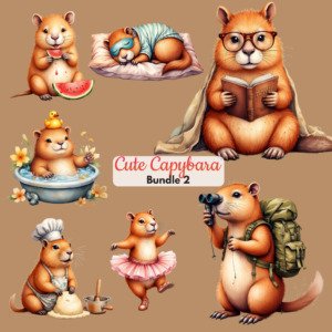 Cute Capybara clipart 3