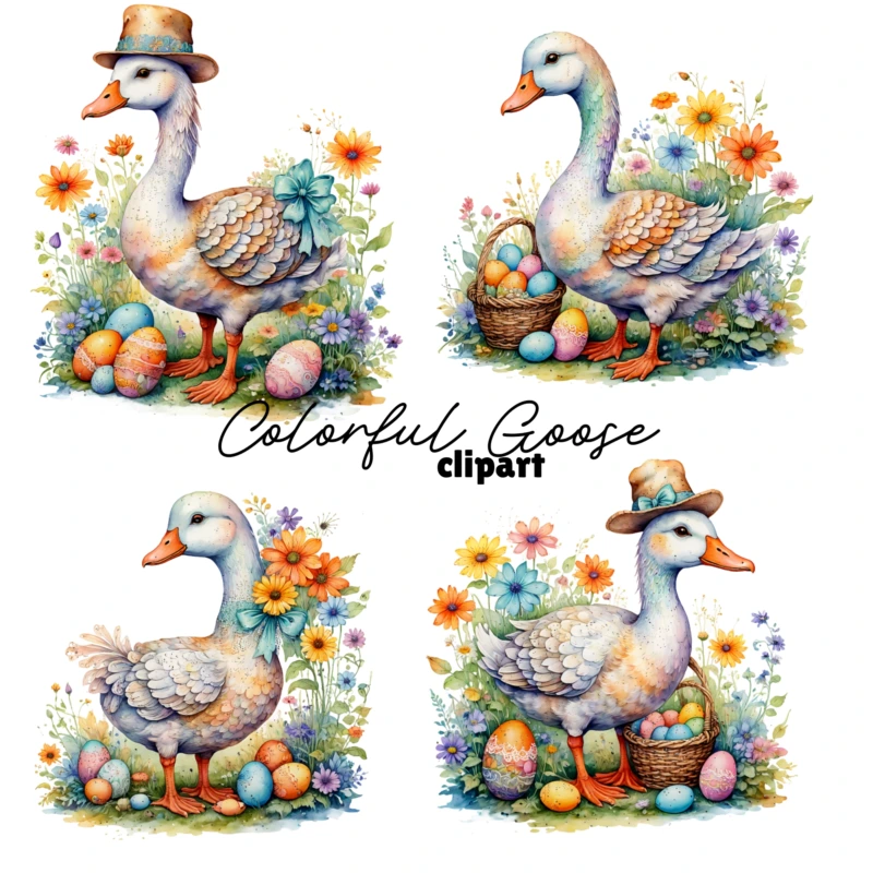 colorful goose clipart 1