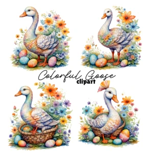 colorful goose clipart 2
