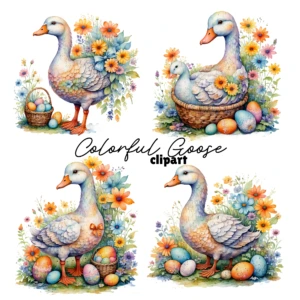 colorful goose clipart 3