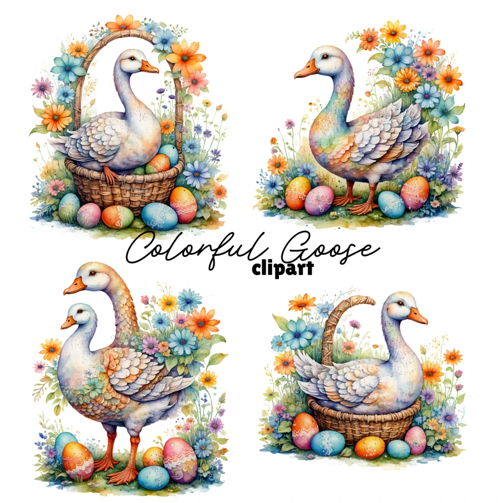 colorful goose clipart 4