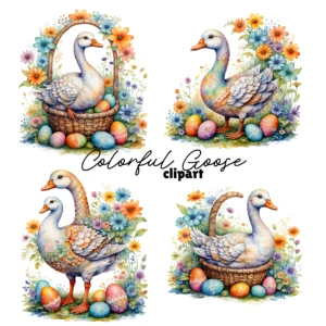 colorful goose clipart 4