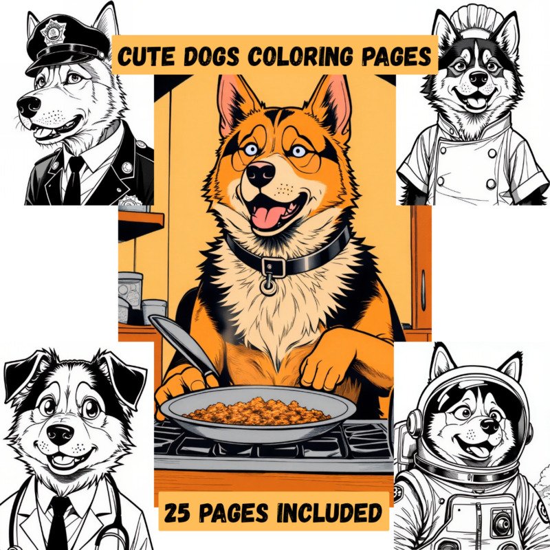 dogs coloring pages 1