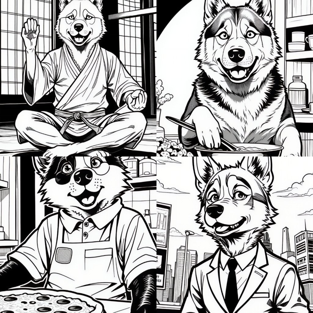 dogs coloring pages 4