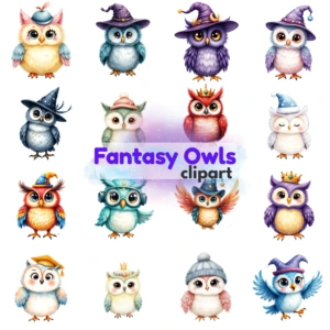 fantasy owls clipart 2