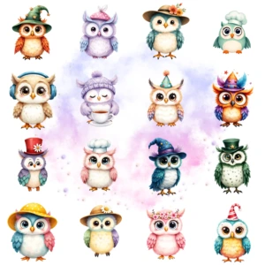 fantasy owls clipart 3