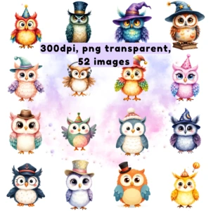 fantasy owls clipart 5