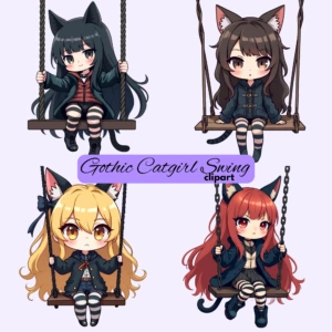 gothic catgirl clipart 3