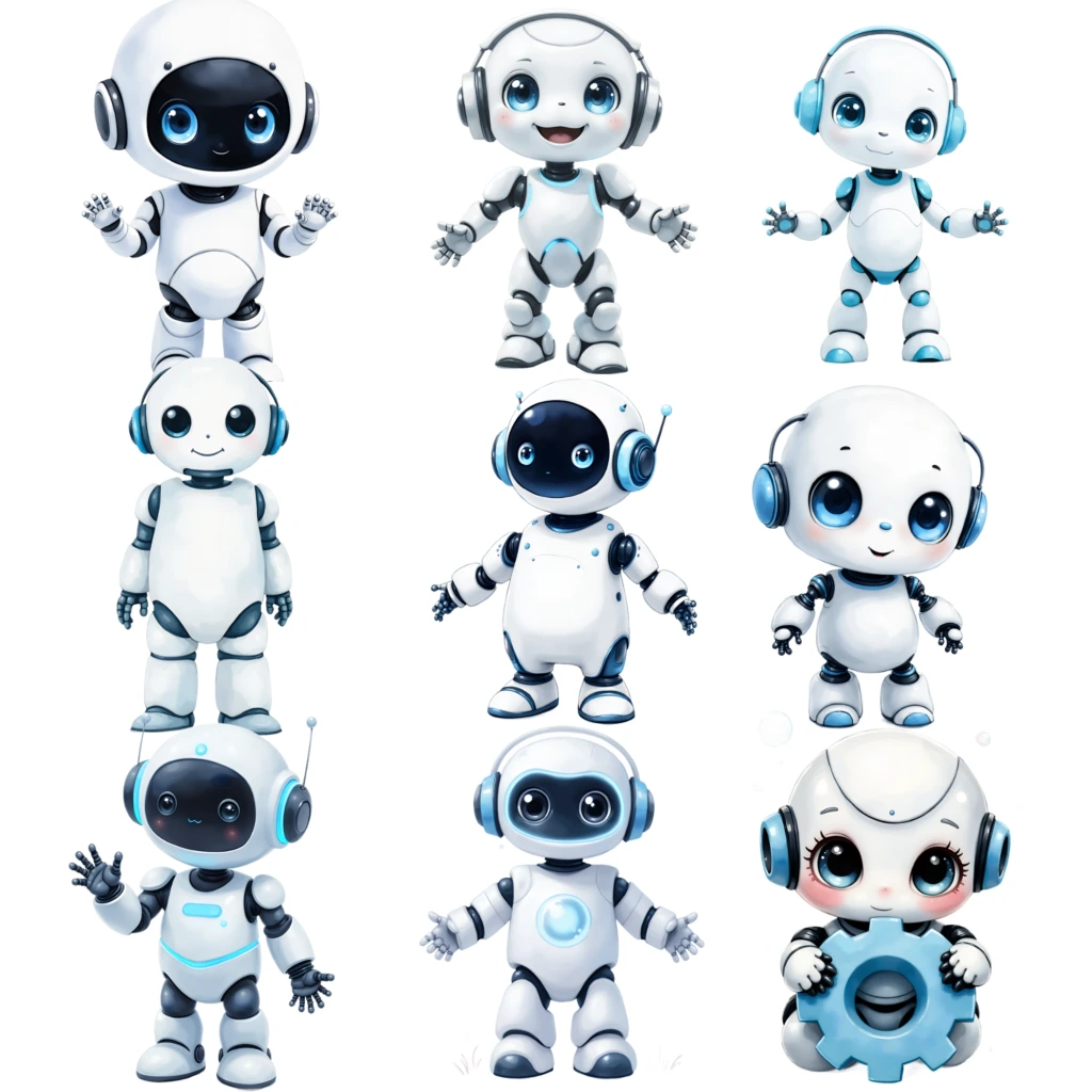 humanoid robots clipart 2