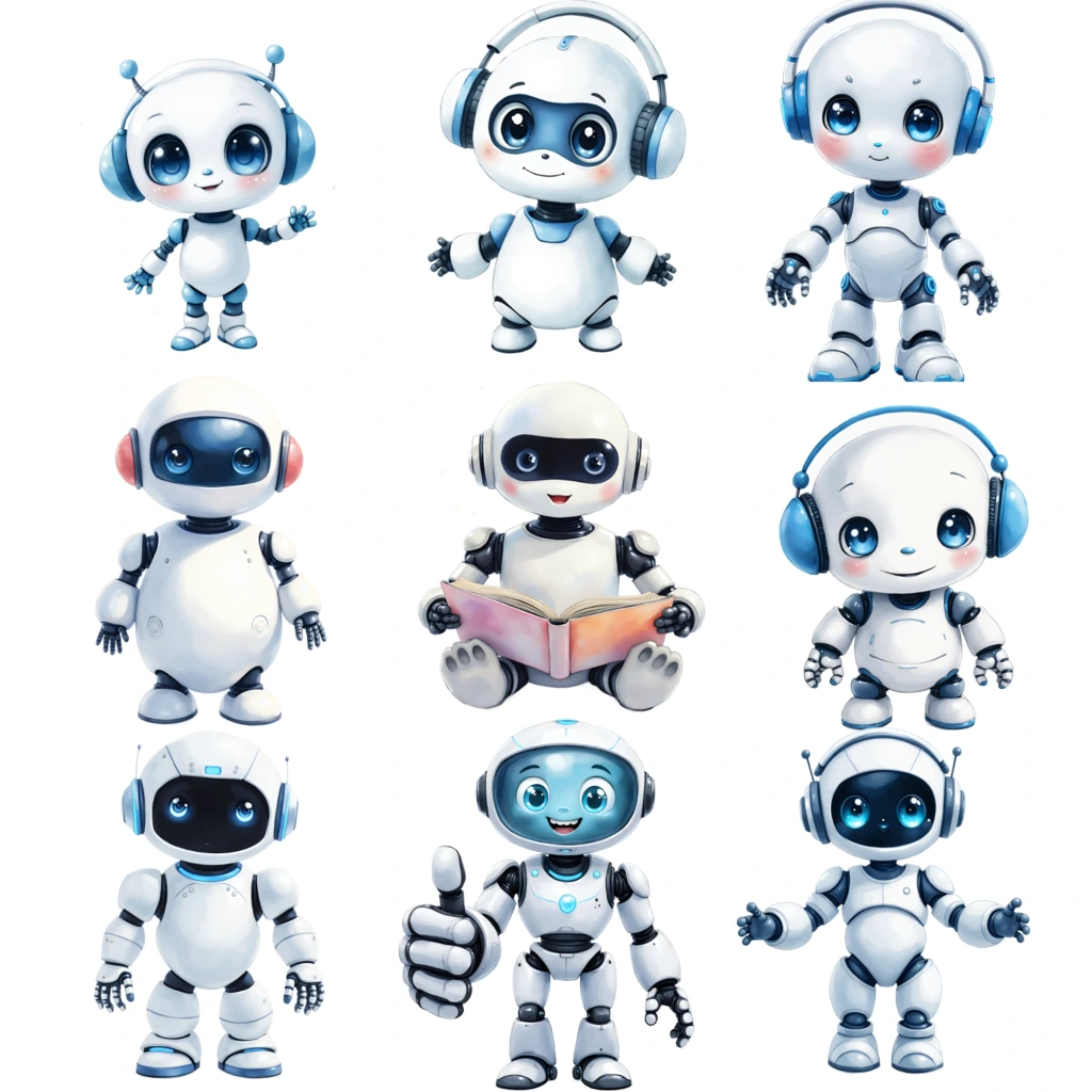 humanoid robots clipart 3