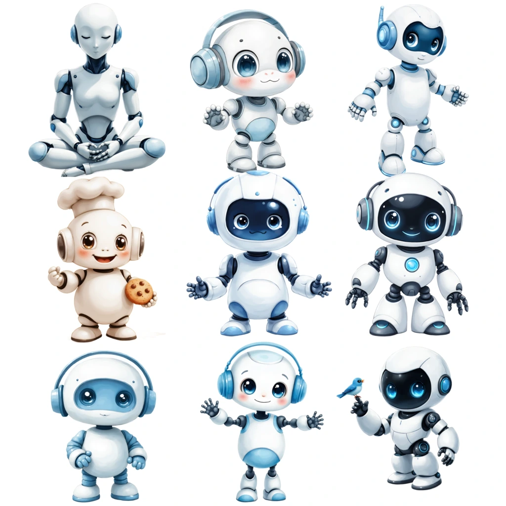 humanoid robots clipart 6