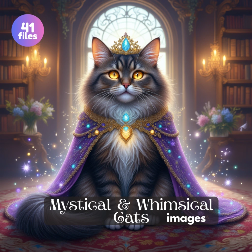 mystical cats clipart 2