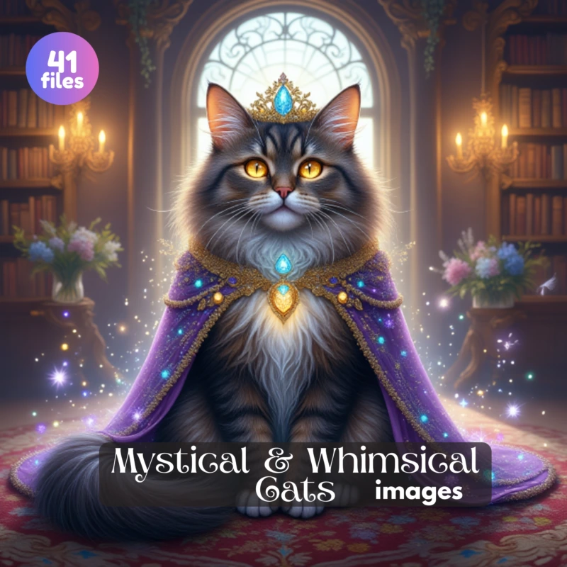 mystical cats clipart 2