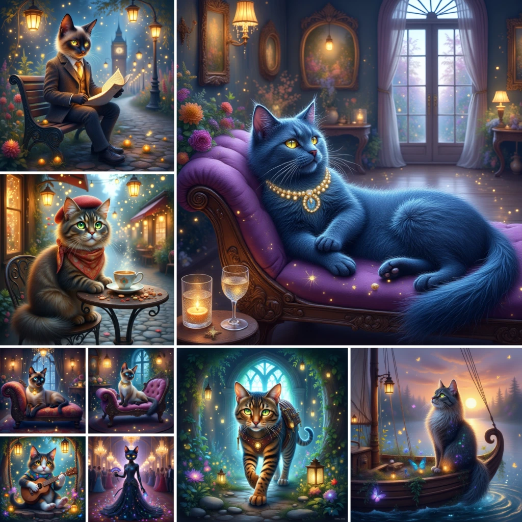 mystical cats clipart 7