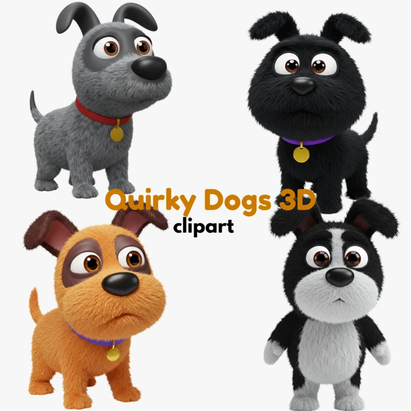 quirky dogs clipart 1