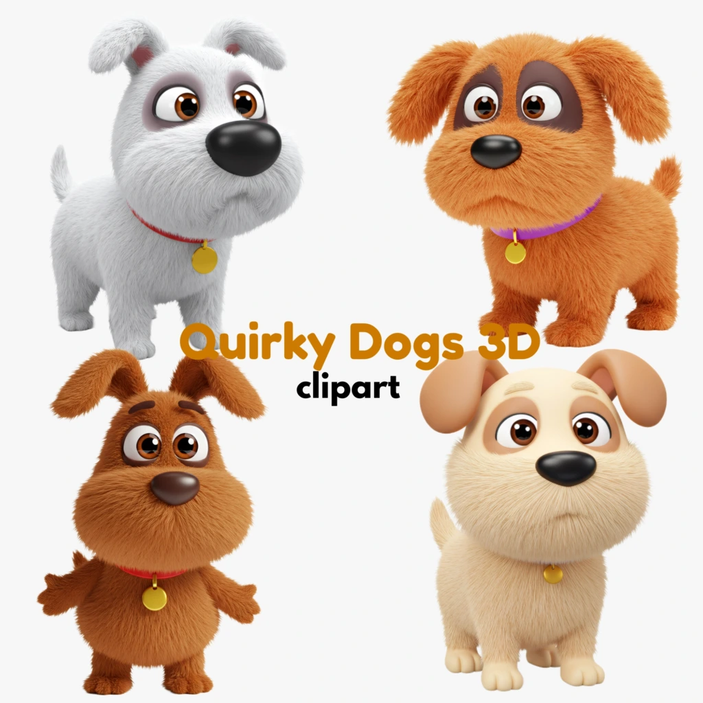 quirky dogs clipart 3