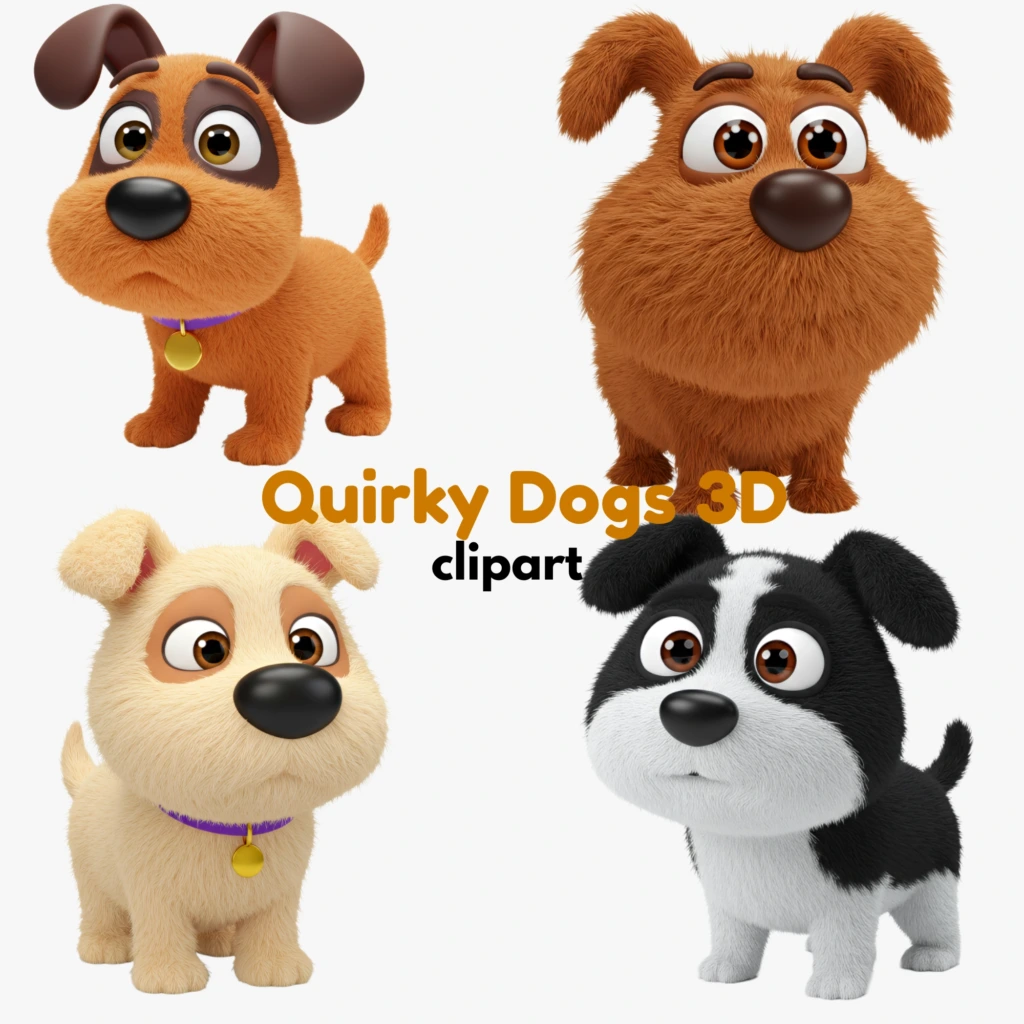 quirky dogs clipart 5