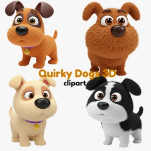 quirky dogs clipart 5