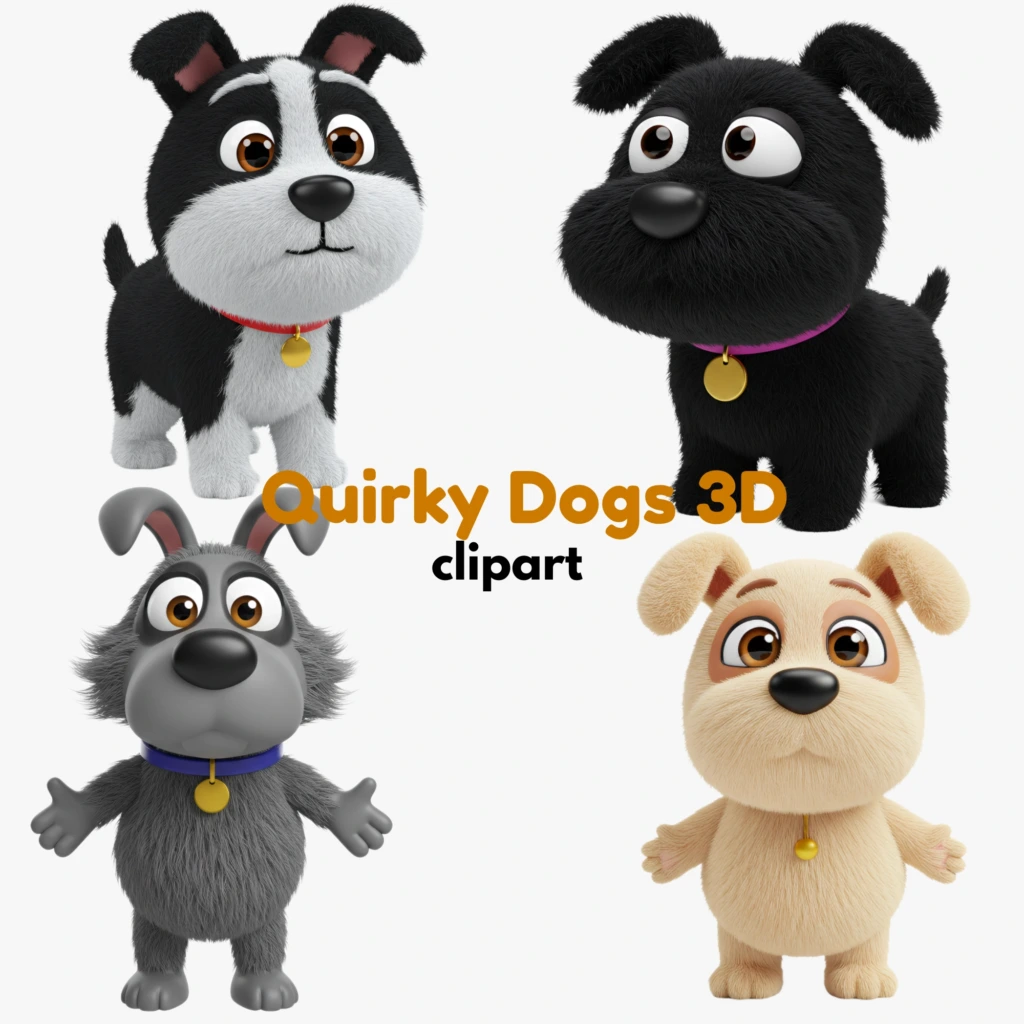 quirky dogs clipart 6