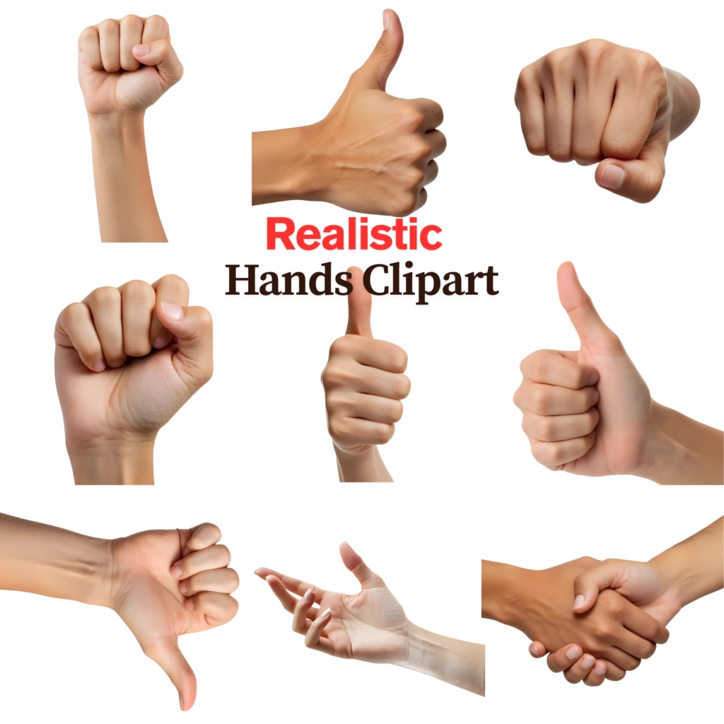 realistic hands clipart 1