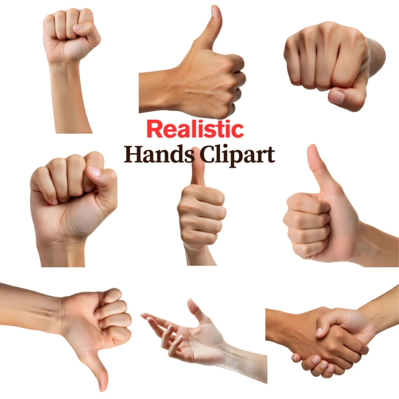 realistic hands clipart 1