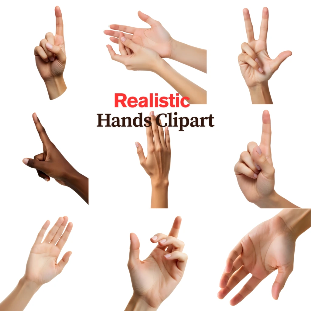 realistic hands clipart 4