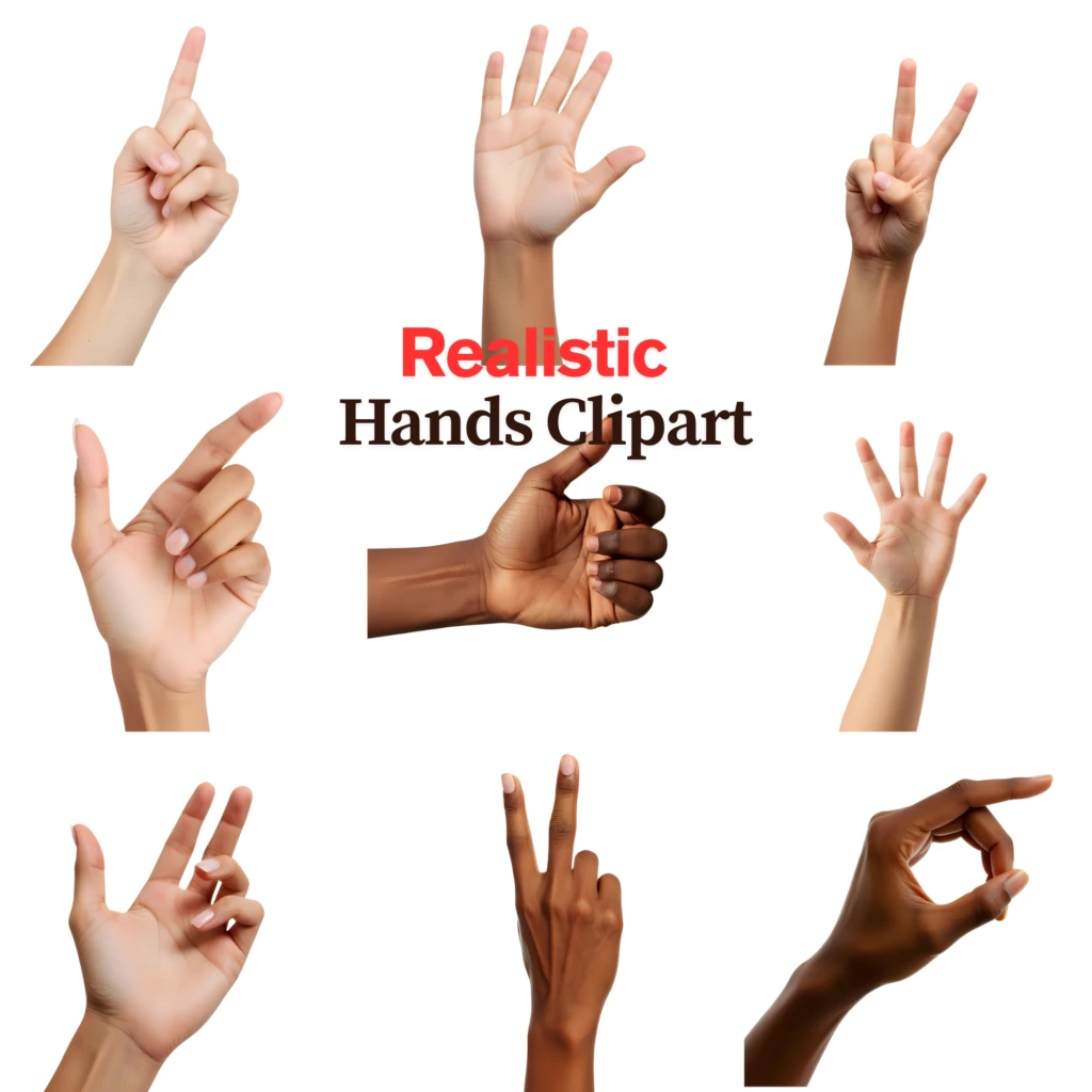 realistic hands clipart 5