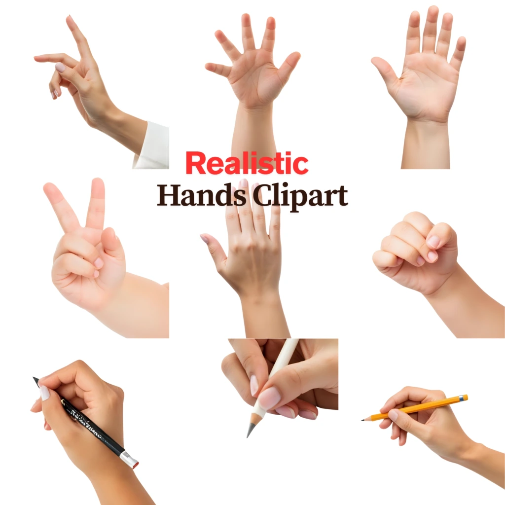 realistic hands clipart 6
