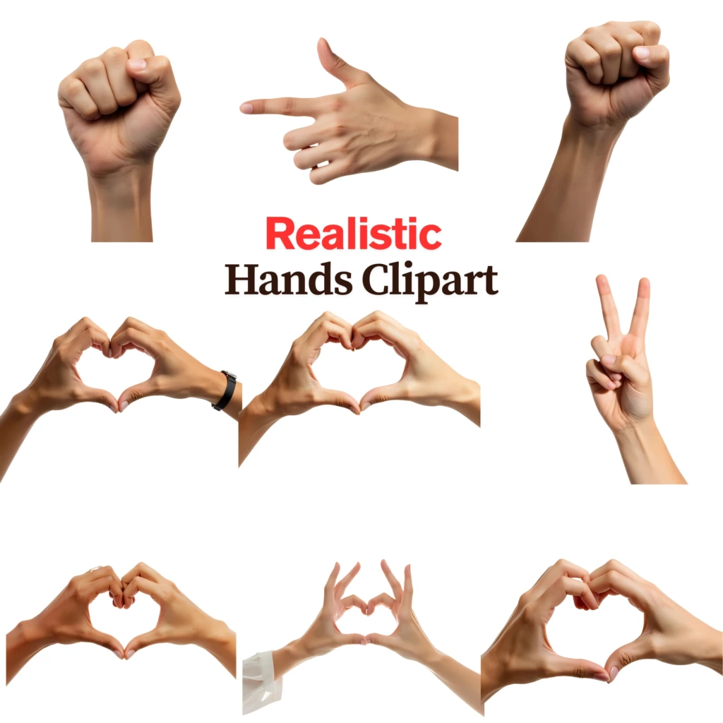 realistic hands clipart 8