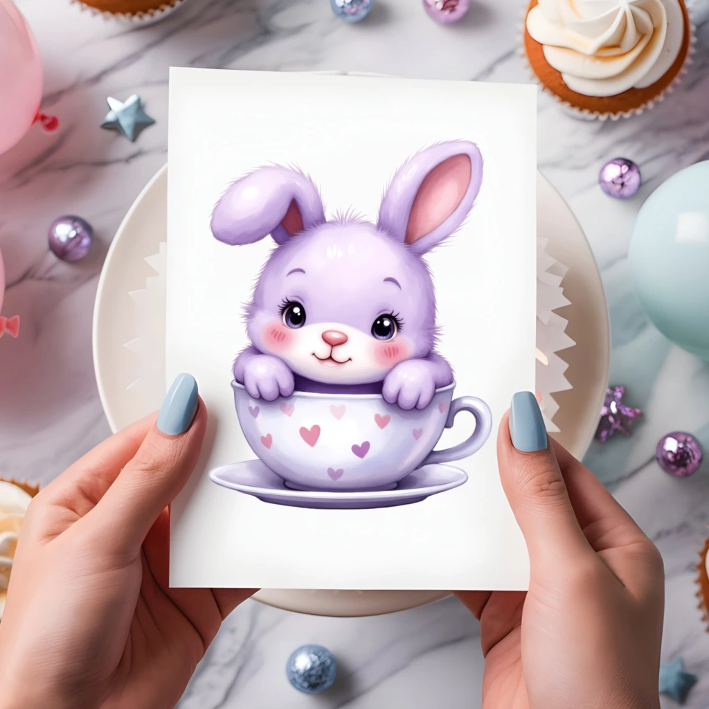 watercolor bunnies clipart 5