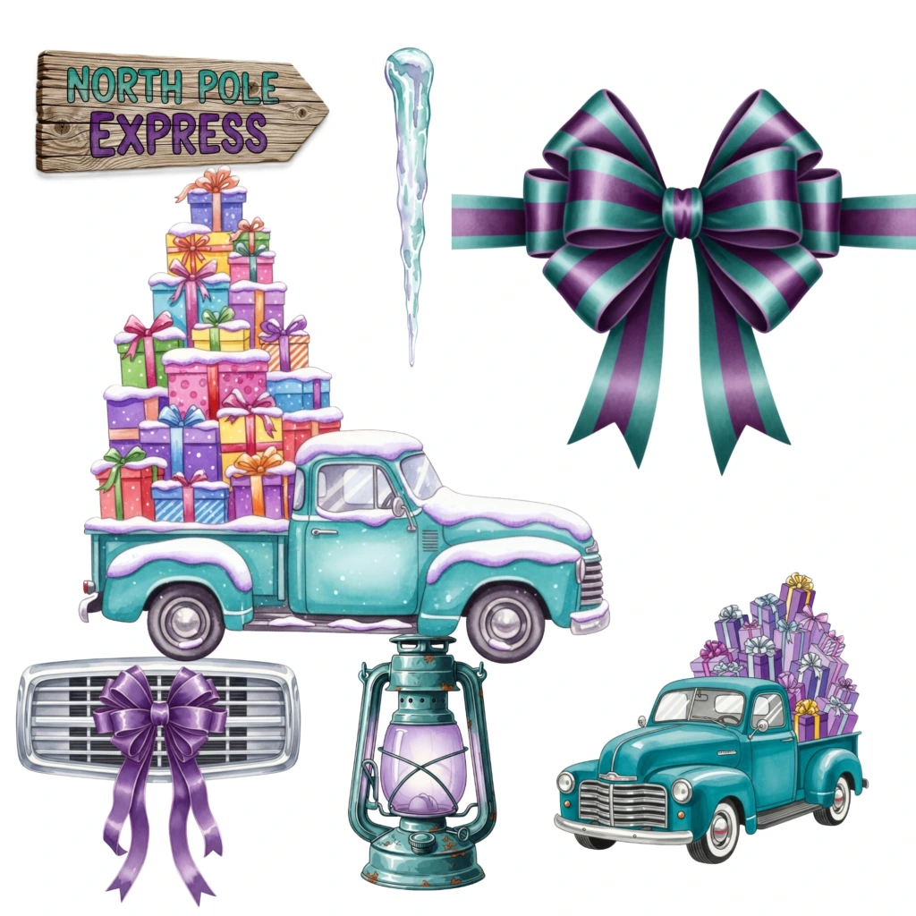 PurpleChristmasCLipart Artboard 4