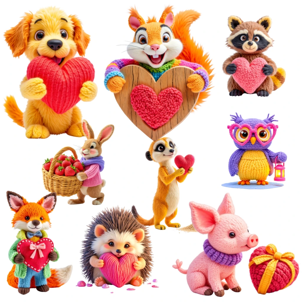 animals crochet clipart 3