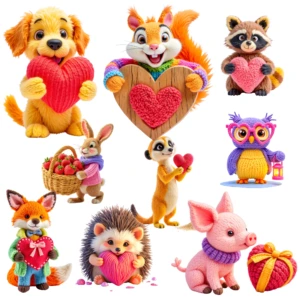 animals crochet clipart 3