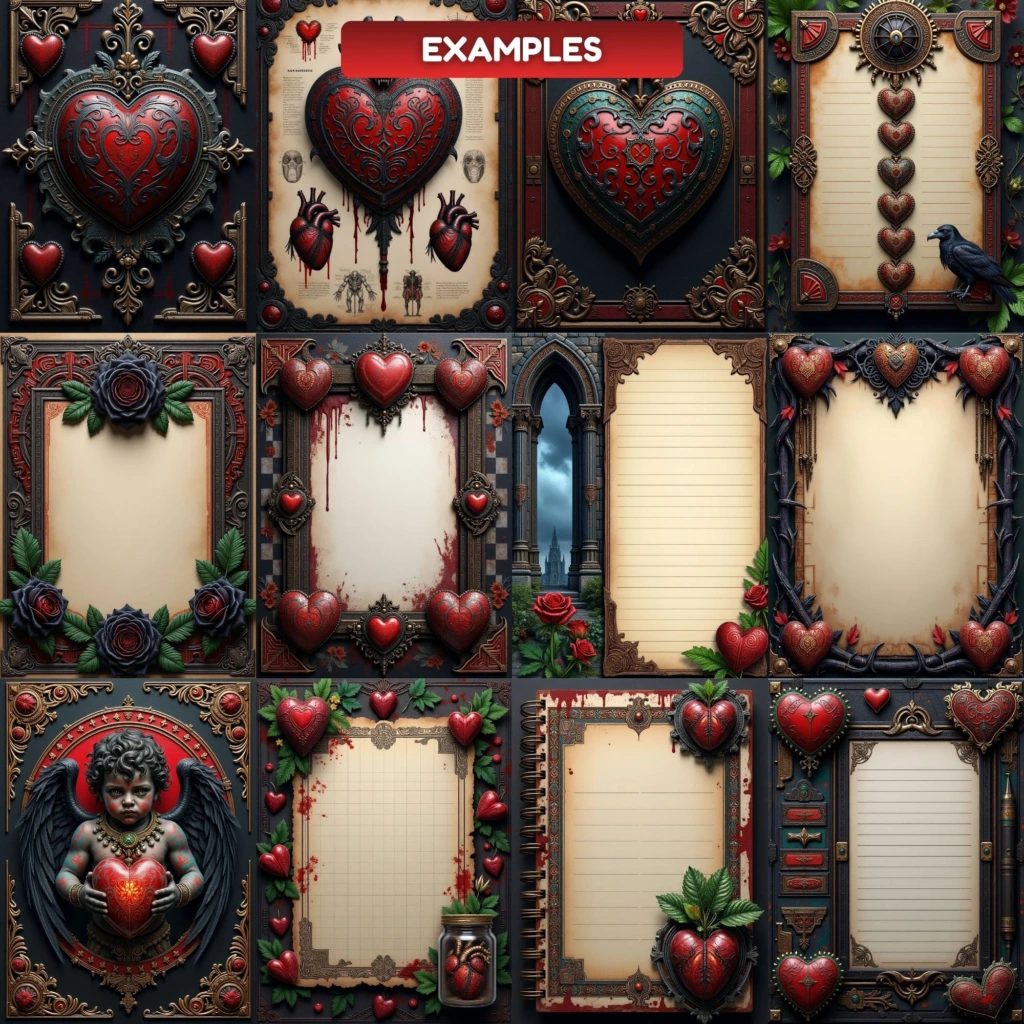 gothic valentine junkjournal 4