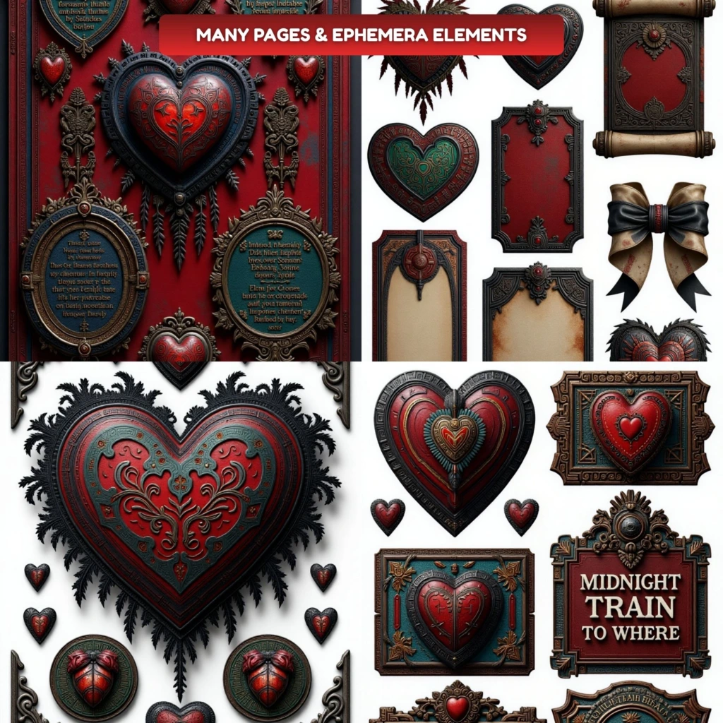 gothic valentine junkjournal 9