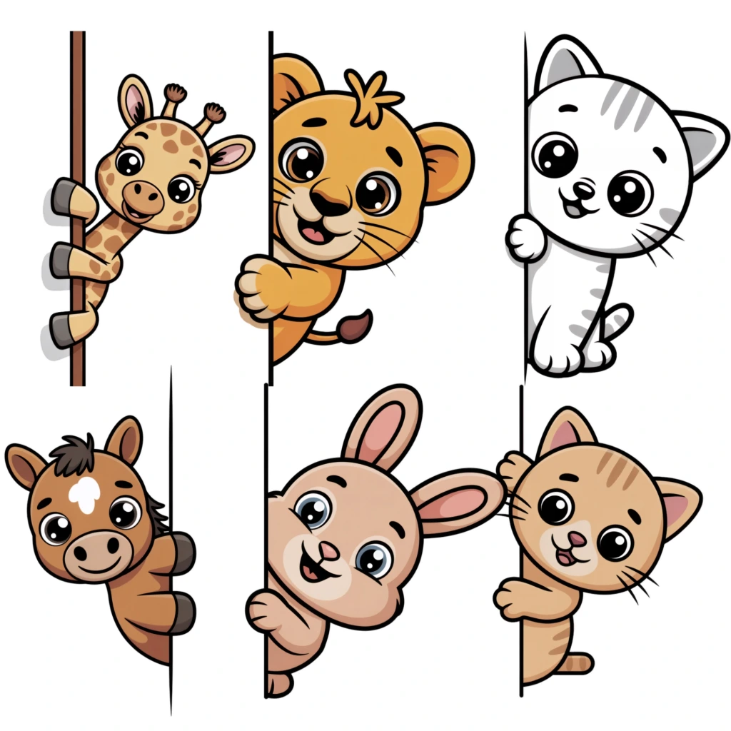 peeking animals clipart 2