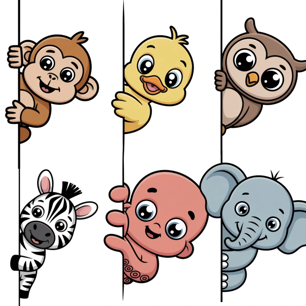 peeking animals clipart 3