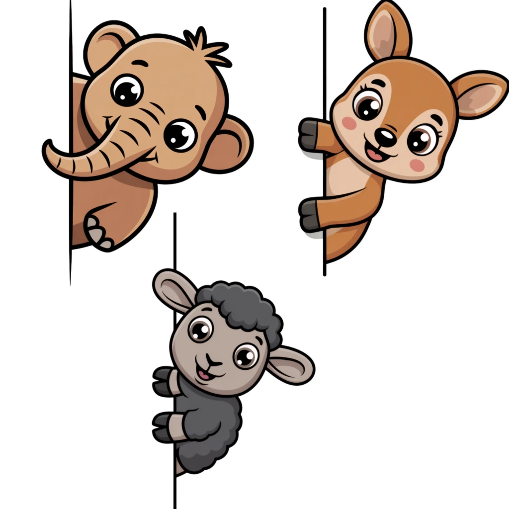 peeking animals clipart 4