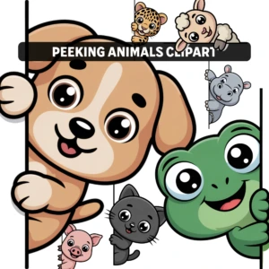 peeking animals clipart 8