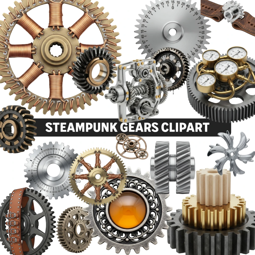 steampunk gears clipart 2