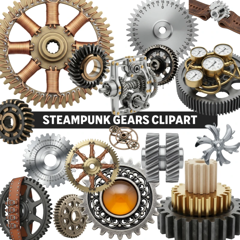 steampunk gears clipart 2
