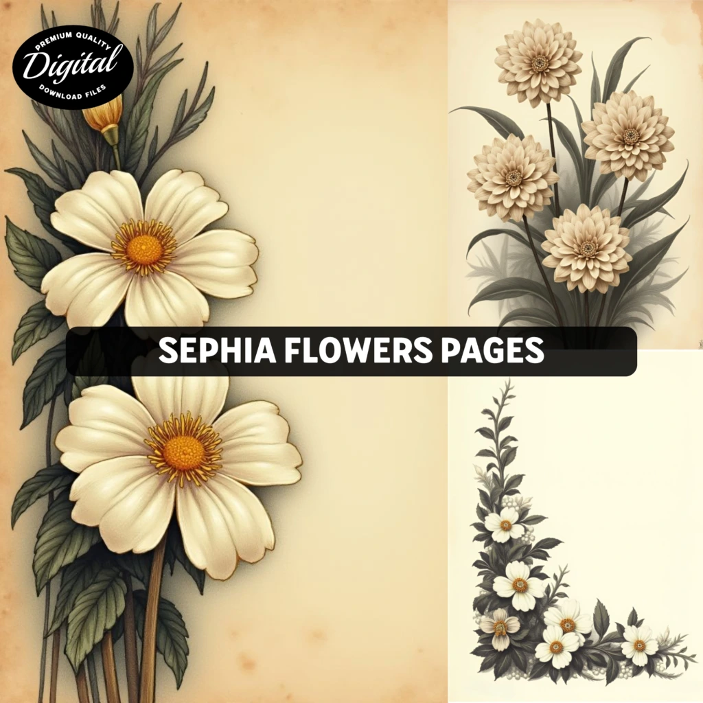 SephiaFlowersPagesPromo Artboard 1