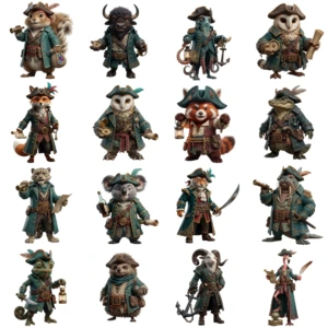 pirate animals clipart (3)