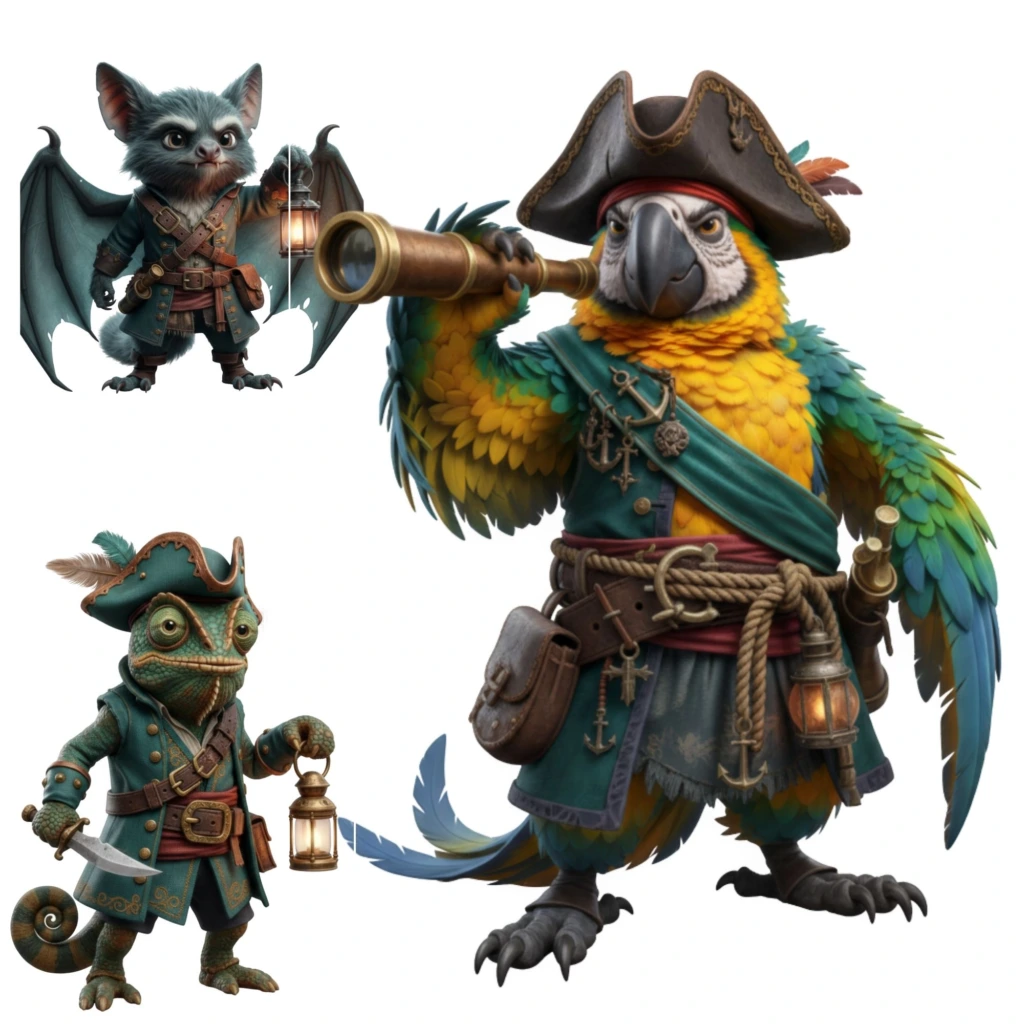 pirate animals clipart (5)