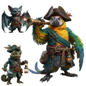pirate animals clipart (5)