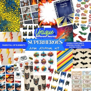 superheroes junk journal kit (2)